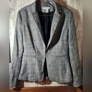 H&M Black and White Checkered Blazer